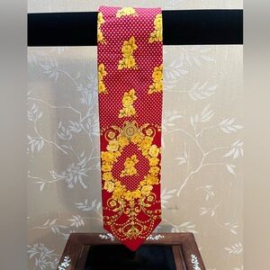Versace ❤️ Red & Gold Floral Tie
